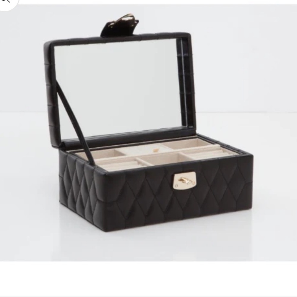 Elegant Black Quilted Jewelry Case by WOLF